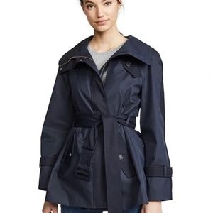 Mackage navy waterproof trench jacket